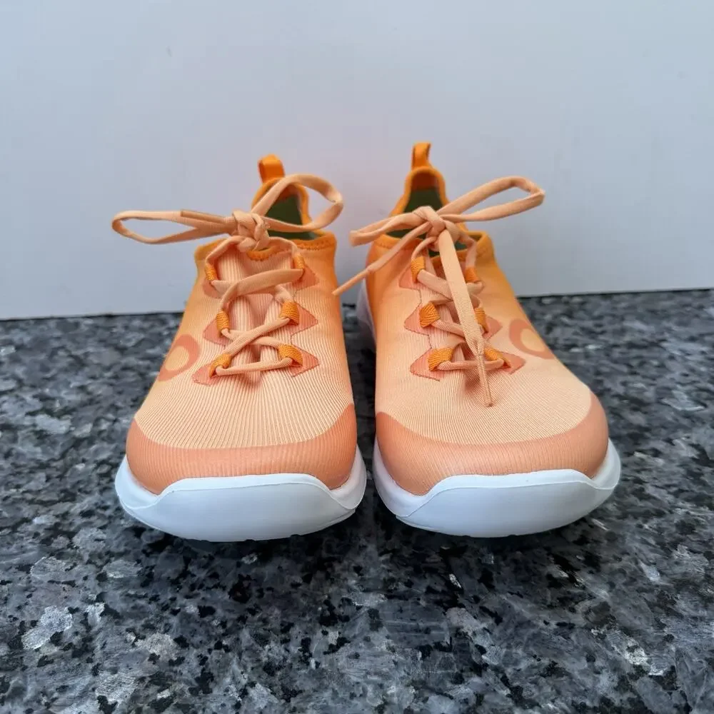OOFOS OOmg Sport LS Low Womens Size 7 Glow Mature Orange Lace Up Running Shoes